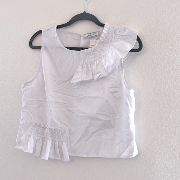 SP sleeveless ruffle trim cropped blouse Sz L NWT - Picture 5 of 8